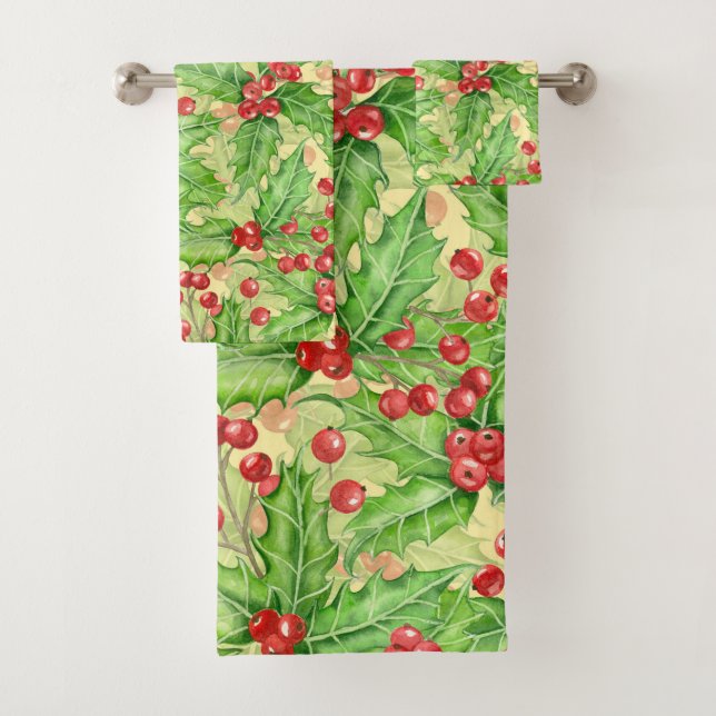 Patrón de Navidades de la acuarela de las bayas (In situ)