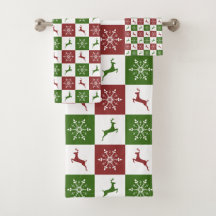 Patrón de Navidades de renos rojos y verdes