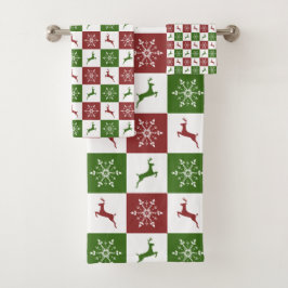 Patrón de Navidades de renos rojos y verdes