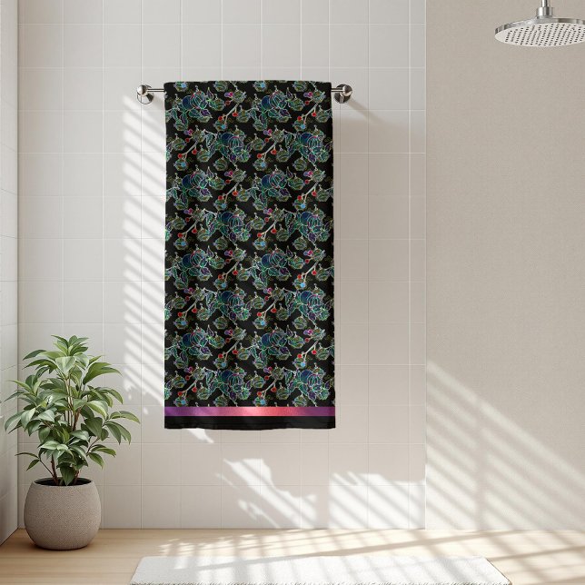 Patrón de Navidades negros Holly y ornamentos (Subido por el creador)