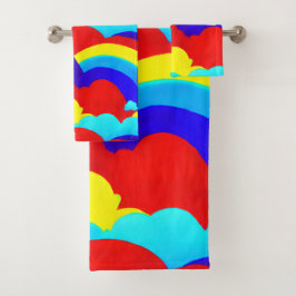 Patrón de niños de nubes de arcoiris coloridas