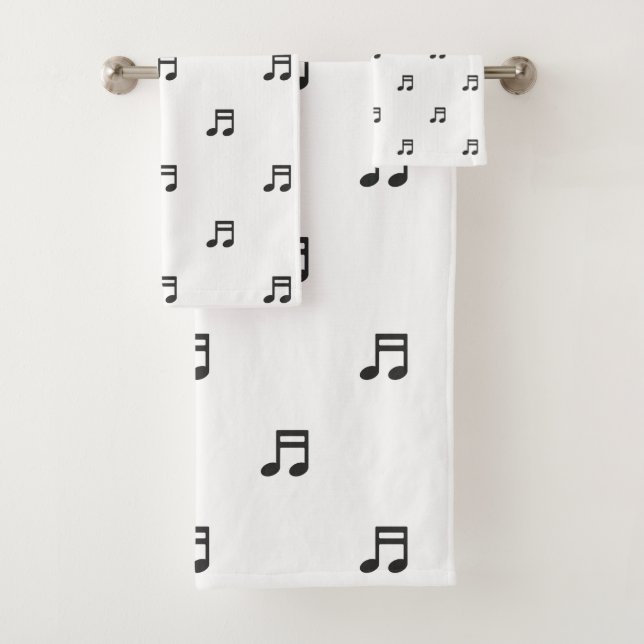 Patrón de notas musicales negras sobre blanco (In situ)