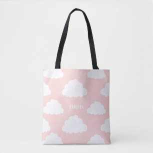 Patrón de nubes blancas - Bolsa de tote personaliz