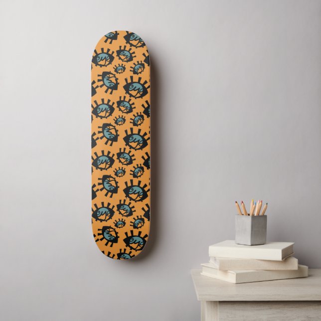 Patrón de Ojos Divertidos Skateboard (Arte de la pared)