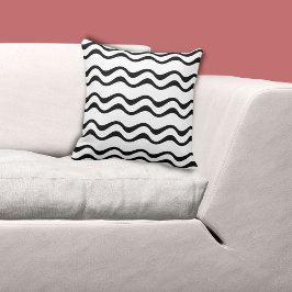 Patrón de onda Negro y Blanco - Cojín decorativo