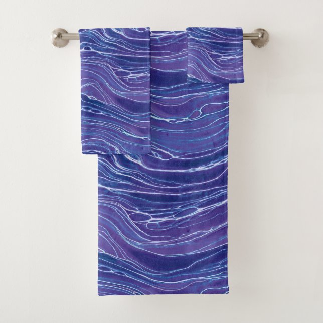 Patrón de ondas abstractas azules de Lavender  (In situ)