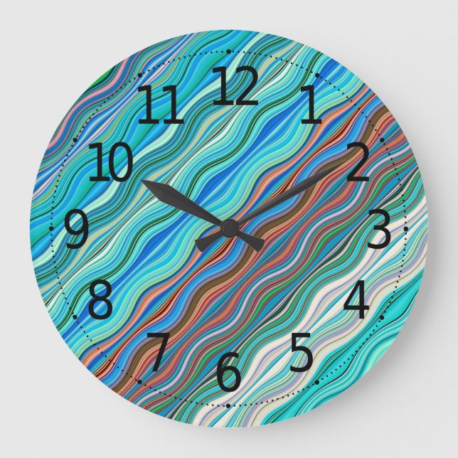 Patrón de ondas abstractas vintage | Reloj de pare (Anverso)