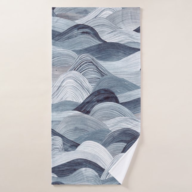 Patrón de ondas acuáticas. El fondo es impecable.  (Toalla de baño)