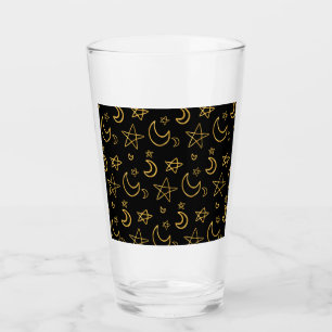 Patrón de oro de lunas y estrellas