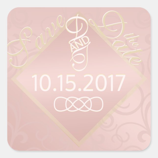 Patrón de oro Rosa Guardar los Pegatinas de fecha (Anverso)