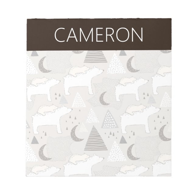 Patrón de oso de madera de Doodle Cuaderno (Frente)