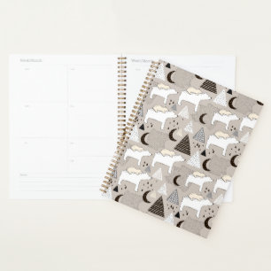 Patrón de oso de madera de Doodle Cuaderno