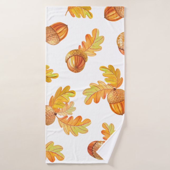 patrón de otoño sin soldadura con hojas de roble c (Toalla de baño)