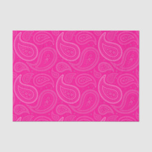 Patrón de paisley blanco en papel de tejido rosado