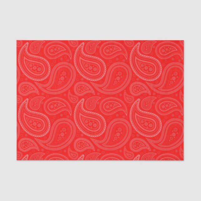 Patrón de paisley blanco en papel tapón rojo (Anverso)