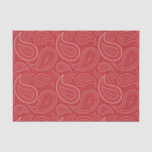 Patrón de paisley blanco en papel tapón rojo oscur
