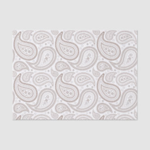 Patrón de paisley marrón sobre papel tapón blanco
