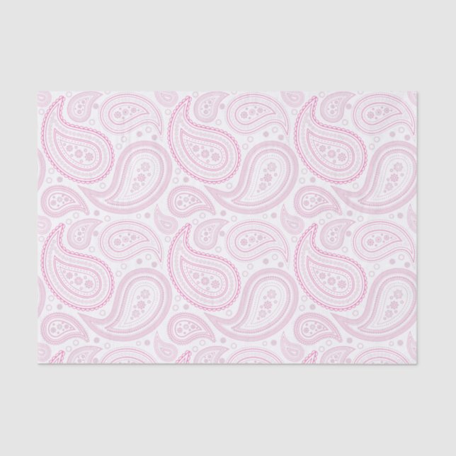 Patrón de paisley rosado en papel de tejidos blanc (Anverso)