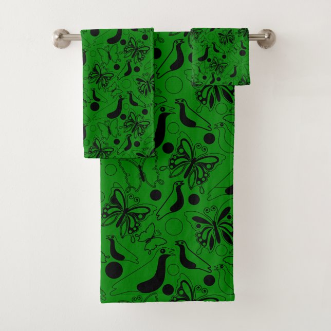 Patrón de pájaro de mariposa verde oscuro (In situ)