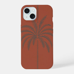 Patrón de palmera tropical minimalista en terracot