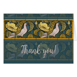Patrón de paloma de pez Art Nouveau antiguo Verneu