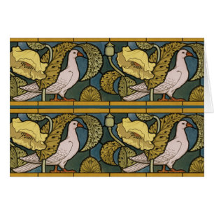 Patrón de paloma de pez Art Nouveau antiguo Verneu