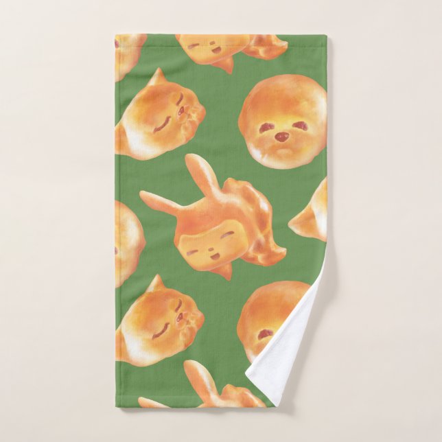 Patrón de pan de forma animal adorable (Toalla de mano)