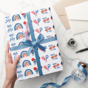 Patrón de papel de regalo del Día de la Independen