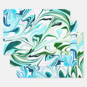 Patrón de papel verde azul marino moderno