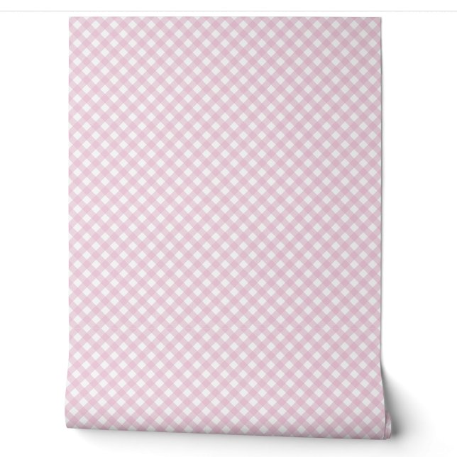 Patrón de pared de gingham rosa (Desenrollar)