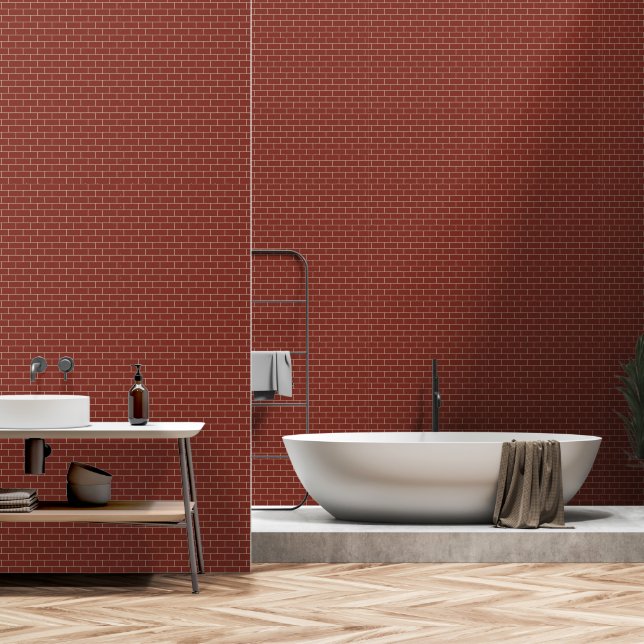 Patrón de pared de ladrillo rojo (Baño)