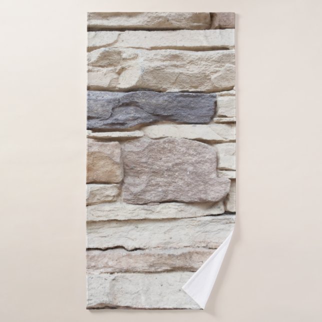 Patrón de pared de ladrillos de piedra moderna de  (Toalla de baño)