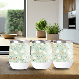 Patrón de pascua divertida Tumbler de vino