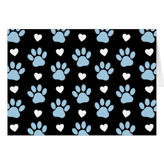 Patrón De Patas, Perros, Patas Azules, Corazones B (Anverso (Horizontal))