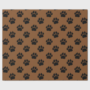 Patrón De Paw mascota En Papel De Envoltura Marrón