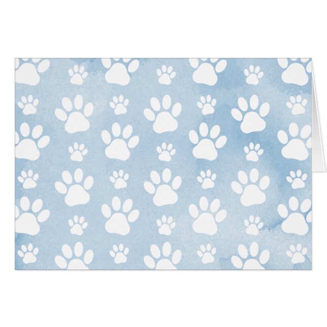 Patrón De Paws, Patas Blancas, Colores De Agua, Az (Anverso (Horizontal))