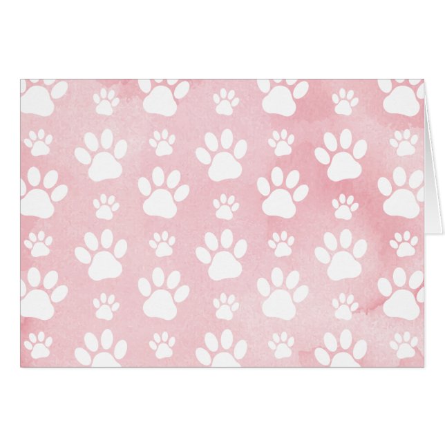 Patrón De Paws, Patas Blancas, Colores De Agua, Ro (Anverso (Horizontal))