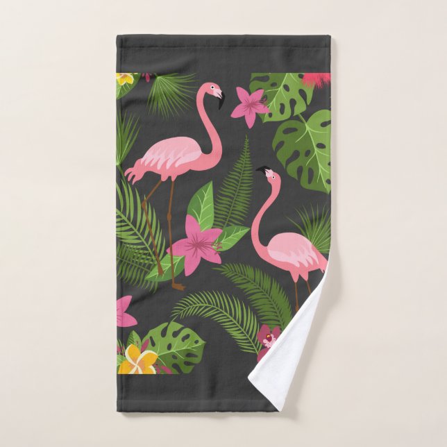Patrón de Peacock Rosa con flor (Toalla de mano)