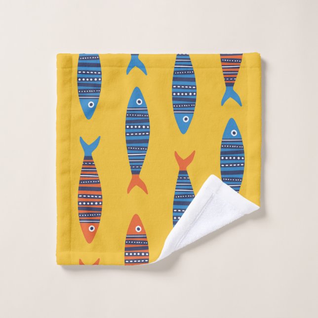 Patrón de peces brillantes sin fisuras. Mano coste (Toallita)