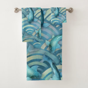 Patrón de peces de Koi de carpa azul