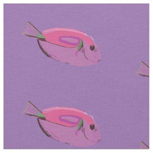 Patrón de peces rosados, tela Personalizado de art