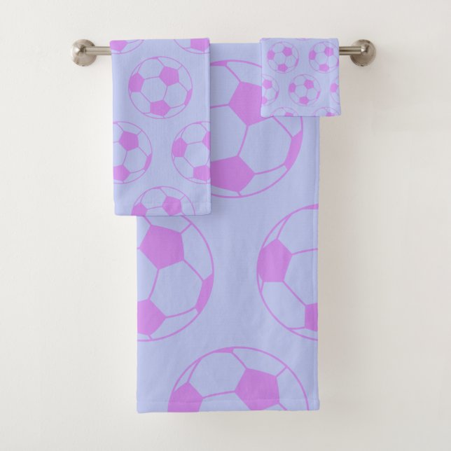 Patrón de pelota de fútbol en morado y azul (In situ)