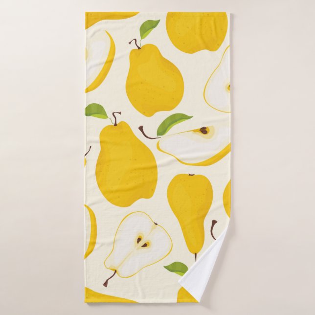 Patrón de pera sin foco. Diferentes peras de fruta (Toalla de baño)