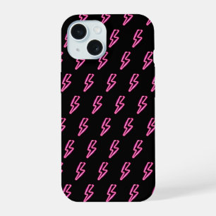 Patrón de perno relámpago de neón rosa