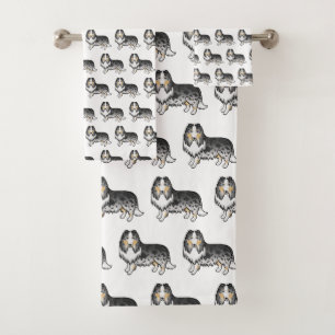 Patrón de perro de dibujos animados adorable Colli