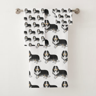 Patrón de perro de dibujos animados adorable Colli