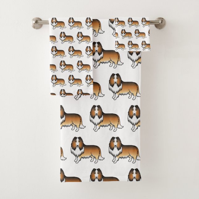 Patrón de perro de dibujos animados Collie Áspero  (In situ)
