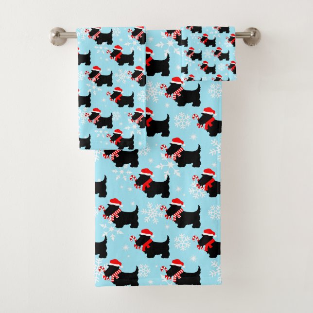 Patrón de perros escoceses navidades (In situ)