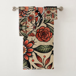 Patrón de Personalizado floral Flash Tattoo Spider