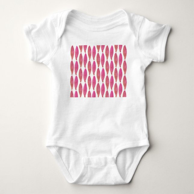 Patrón de pescado Baby Jersey Bodysuit (Anverso)
